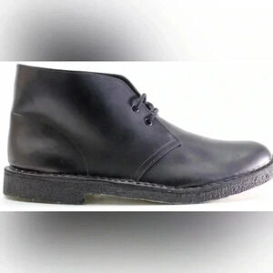 Clarks Men’s Originals Desert Boot Black Leather Size 12